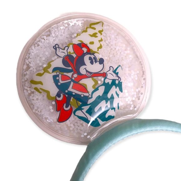 Mickey and Minnie Mouse Ears Headband: Winter Snow Globe, Christmas main image 4